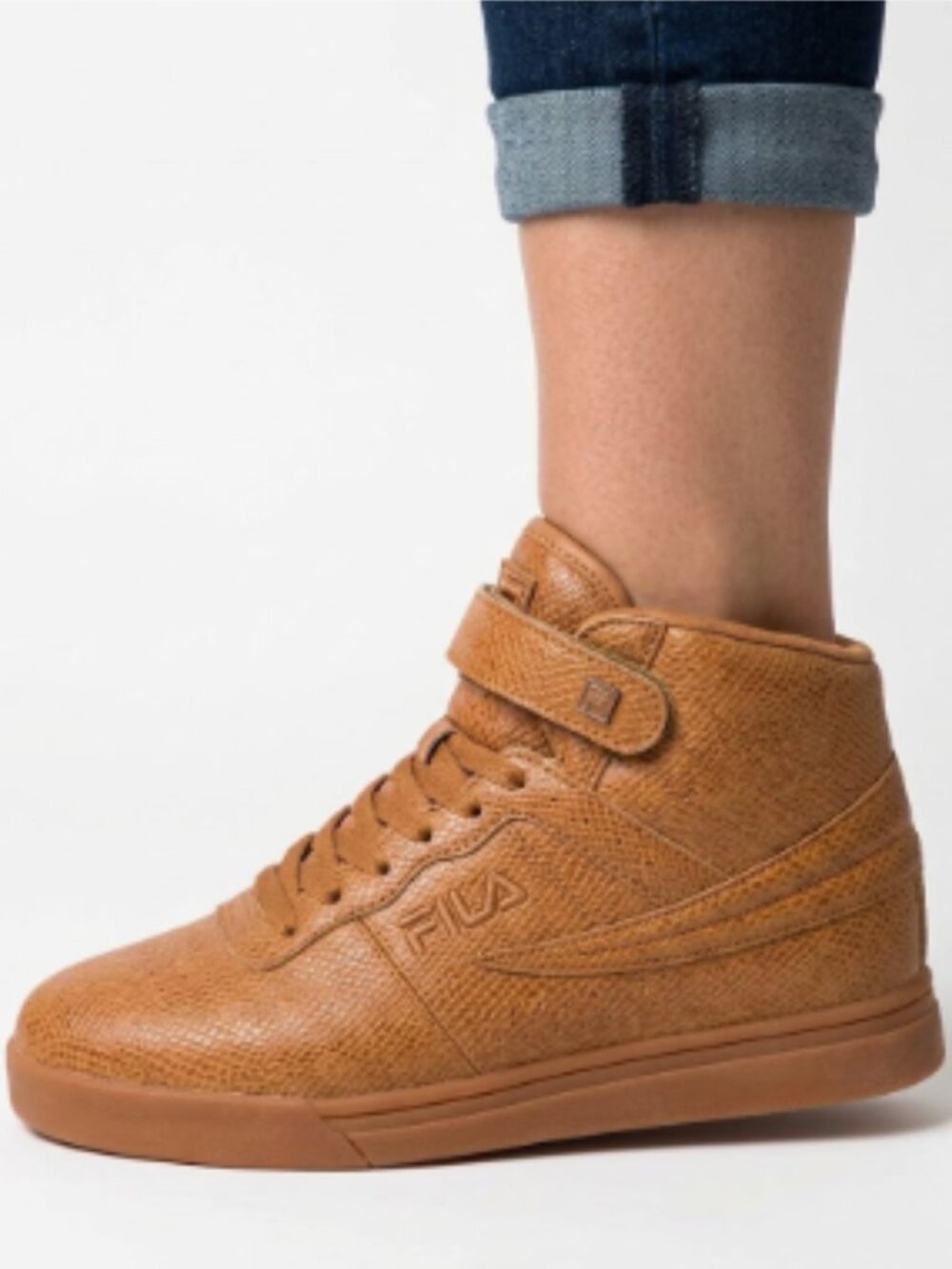 NEW FILA VULC 13 HI LACE-UP TRAINERS SNEAKERS WOMEN SHOES GOLD SNAKE 6.5